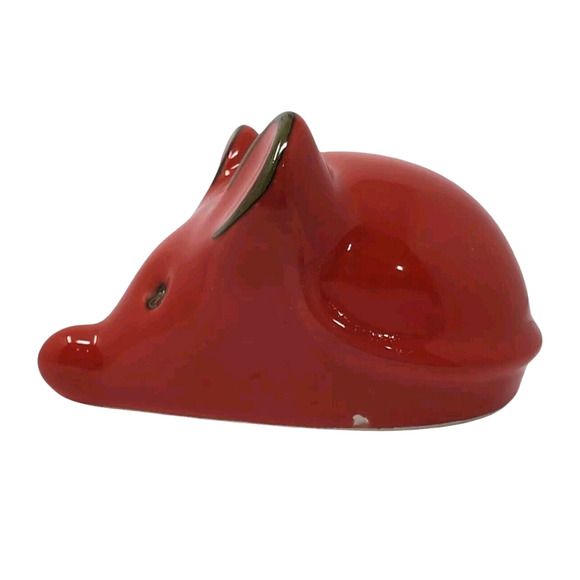 Red Ceramic Mouse Collectible Kitchen Decor Farmhouse Made in Italy Tiny Flaw - Picture 7 of 11